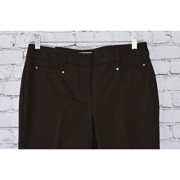 JM Collection Slimming Petite Curvy Brown Slacks Pants Size 8P NWT - Picture 2 of 5